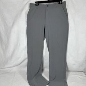 Adidas Men's Golf Gray Silicone Logo Flat Front Polyester Men's Pants Sz 30‎